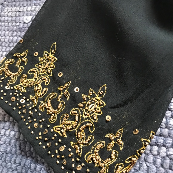 Vintage Plus Size Beaded and Embroidered Sheer Boho Shirt with Lacing. Size 18 - Picture 6 of 9